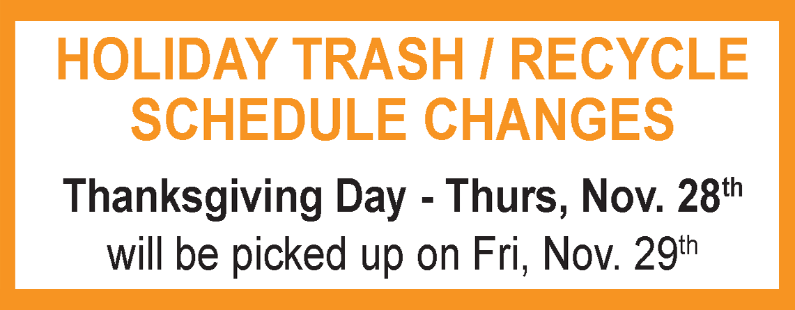 2024 Thanksgiving trash schedule